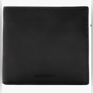 All Saints Classic Black Leather Card Holder